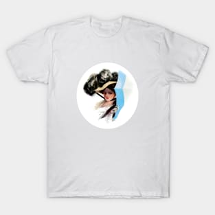 Sad girl with hat and parasol T-Shirt